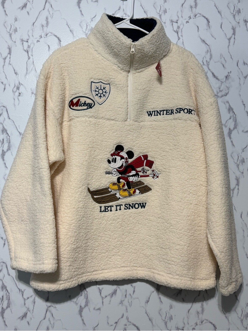 Mickey Mouse Winter Sherpa Quarter-Zip Pullover | Women’s XL | NWT